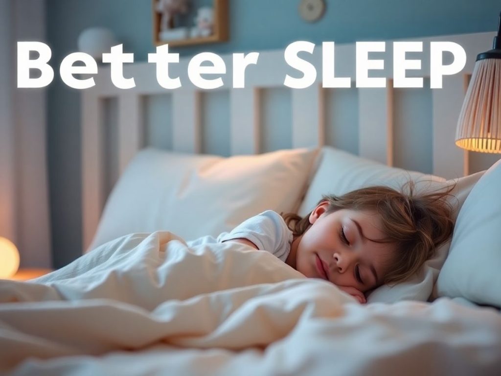 Copil dormind într-o cameră confortabilă și liniștită.