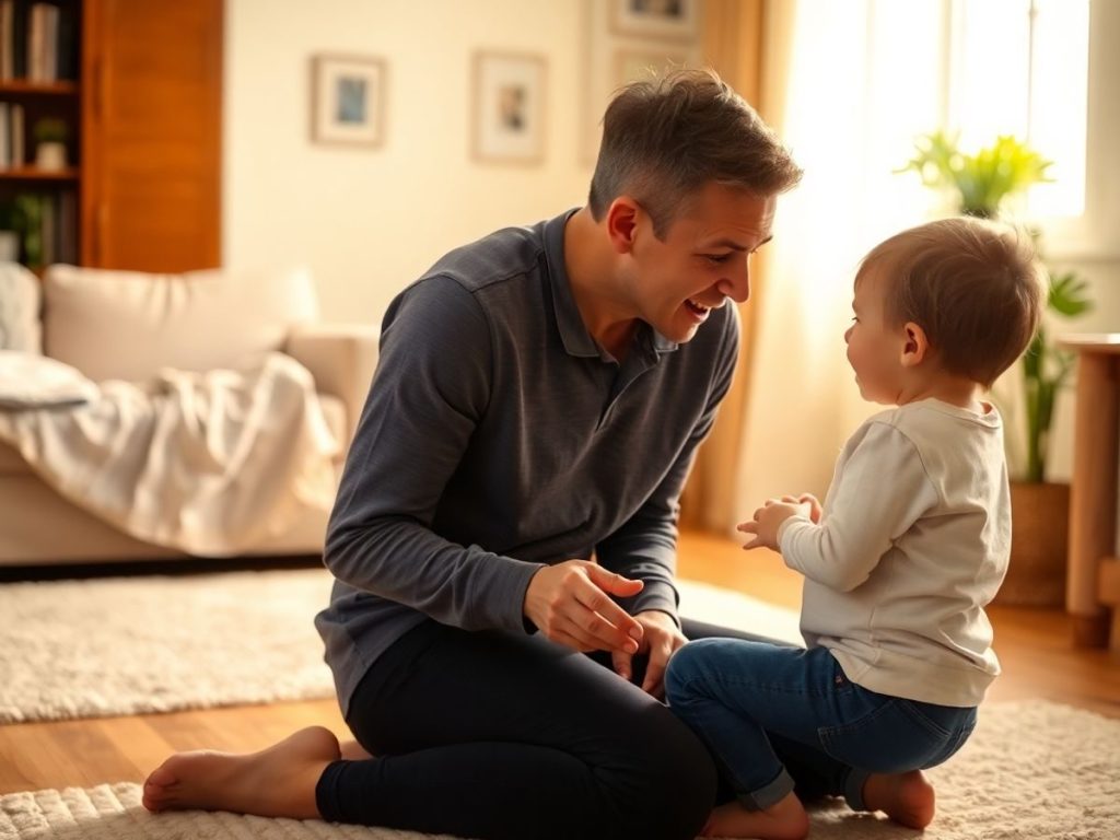 Părinte îngrijindu-și copilul în timpul unui tantrum.