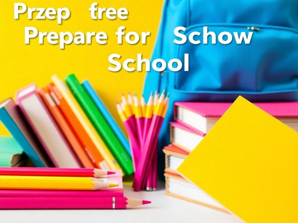 Pregătirea copilului pentru școală cu rechizite colorate.